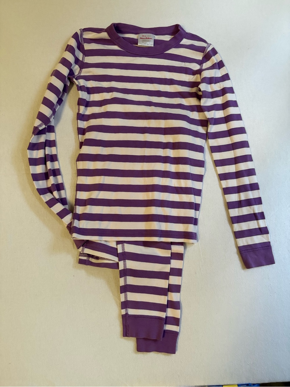 Hanna Andersson Purple and White Striped Kids Pajama Set